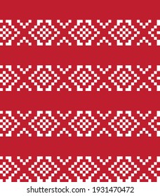 Red Christmas fair isle pattern background for fashion textiles, knitwear and graphics