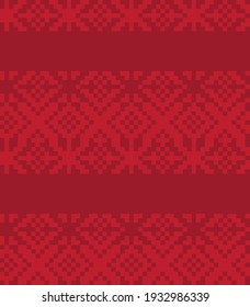 Red Christmas fair isle pattern background for fashion textiles, knitwear and graphics