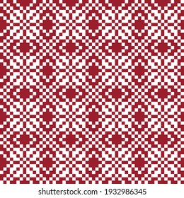 Red Christmas fair isle pattern background for fashion textiles, knitwear and graphics