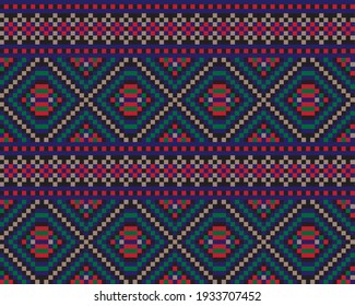 Red Christmas fair isle pattern background for fashion textiles, knitwear and graphics