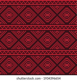 Red Christmas fair isle pattern background for fashion textiles, knitwear and graphics