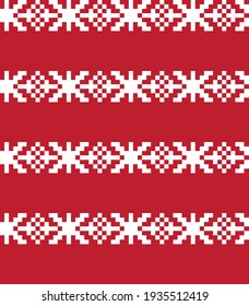 Red Christmas fair isle pattern background for fashion textiles, knitwear and graphics