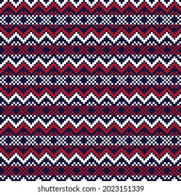Red Christmas fair isle pattern background for fashion textiles, knitwear and graphics
