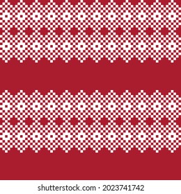 Red Christmas fair isle pattern background for fashion textiles, knitwear and graphics