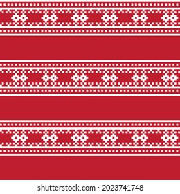 Red Christmas fair isle pattern background for fashion textiles, knitwear and graphics