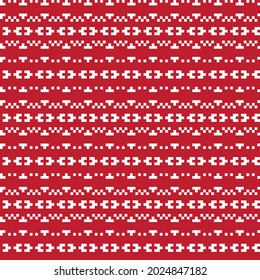 Red Christmas fair isle pattern background for fashion textiles, knitwear and graphics