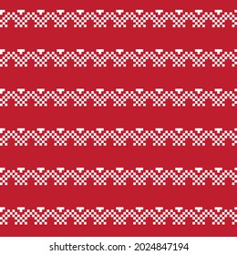 Red Christmas fair isle pattern background for fashion textiles, knitwear and graphics