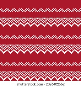 Red Christmas fair isle pattern background for fashion textiles, knitwear and graphics