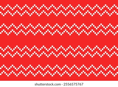 Red christmas fair isle pattern background for fashion textiles, knitwear and graphics. Landscape mode