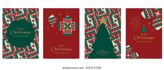 red Christmas festival background with geometric style.vector for a4 vertical design