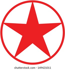 Red Christmas five-pointed star avatar presented inside a circle