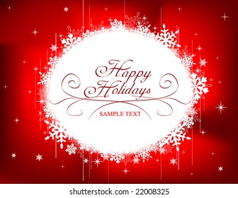 red christmas frame for text or illustration