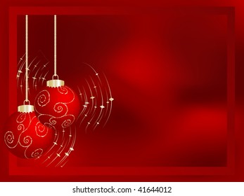 Red christmas frame - vector illustration