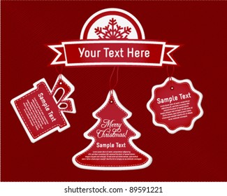 Red Christmas Gift Tags and Labels