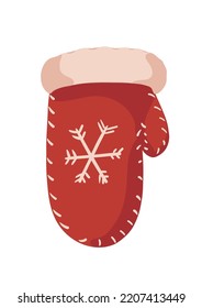 Guante de Navidad roja en técnica vectorial en fondo blanco