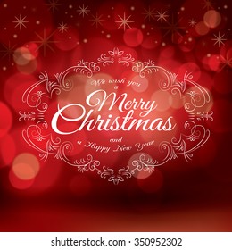 Red Christmas greeting card design Vector