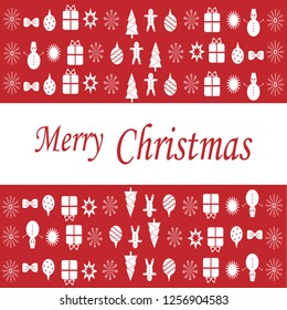 Red Christmas greeting vector illustration