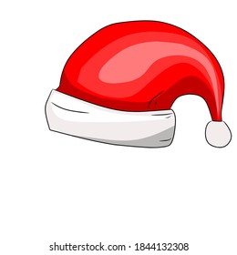 Red Christmas hat illustration, the hat of Santa Claus. Santa as the figure of Christmas very polular with the red hat. Marry Christmas and use this red hat to celebrate your happy day. 