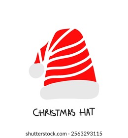 Red christmas hat isolated on white background
