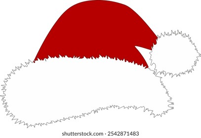 Sombrero rojo de la Navidad con el pompón de Santa Claus