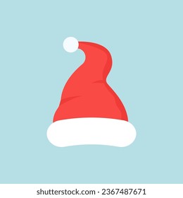  Red Christmas hat. Vector graphics