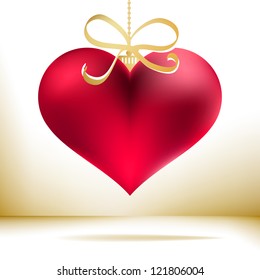 Red christmas heart decoration.  + EPS8 vector file