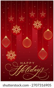 Fondo rojo de vacaciones de Navidad Vector eps 