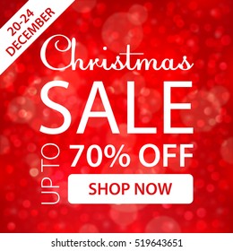 Red Christmas Holiday Sale Background and Sample Text