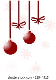 red christmas illustration with New-Year tree decorations