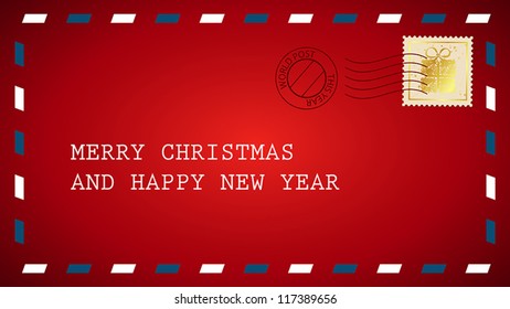 red christmas letter. christmas card concept.
