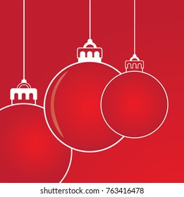 Red Christmas line balls