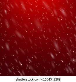 Red Christmas magic snow background. Holiday poster with snowflakes particles. EPS 10