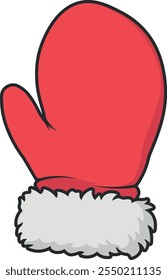 red Christmas mitten without background