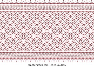 Red Christmas and New Year. Red and white seamless ethnic pattern. Christmas ethnic pixel pattern for wallpaper, background, winter hats, postcard, festive gifts, clothes, carpet,sweaters and jumpers.