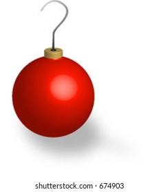 A red Christmas ornament