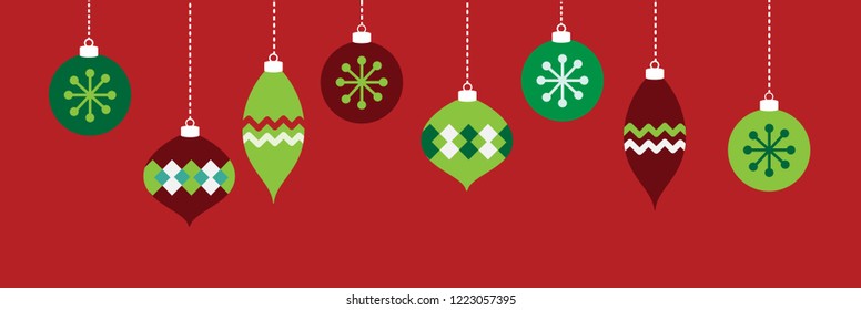 Red Christmas Ornament Banner