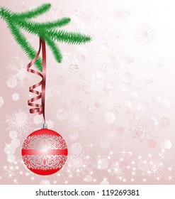 red christmas ornament on blurred  background