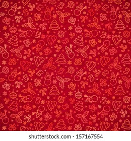 Red Christmas paper vector seamless pattern