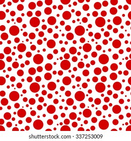 Red Christmas polka dots background vintage style vector confetti bubbles