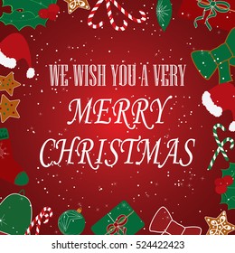 Red Christmas postcard
