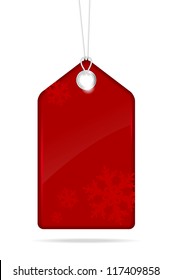 Red Christmas Price Tag - Vector File