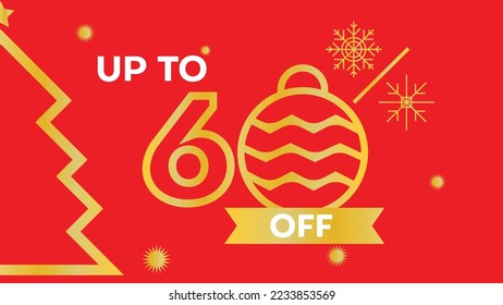 Red Christmas Sale Vector fo Your Holiday event