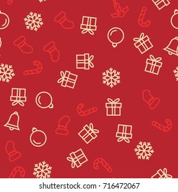 Red Christmas Seamless Pattern - Great for Christmas and Winter Projects, Wrapping Paper, Backgrounds, Wallpapers.