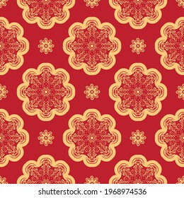 Patrón de Navidad roja sin fisuras con adorno. Bueno para ropa, textiles, antecedentes e impresiones. 