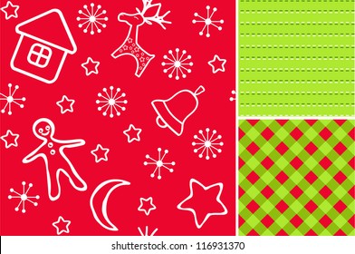 Red Christmas seamless. Vector illustration.