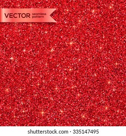 Red Christmas shining glitter vector seamless pattern