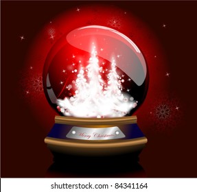 Red Christmas Snow Glob