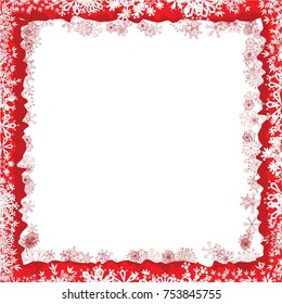 Red Christmas Snowflake Frame