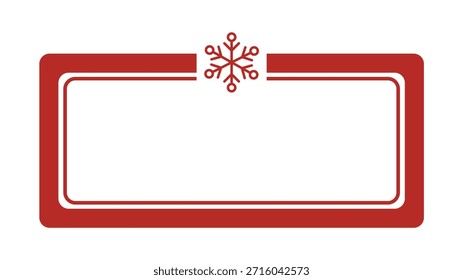 Navidades rojas copo de nieve Ilustración vectorial de marco redondeado