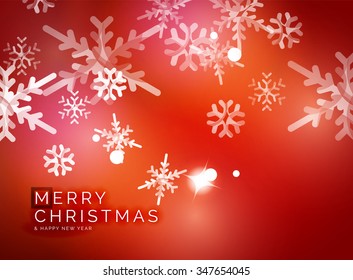 Red Christmas snowflakes abstract background. Vector illustration for your message
